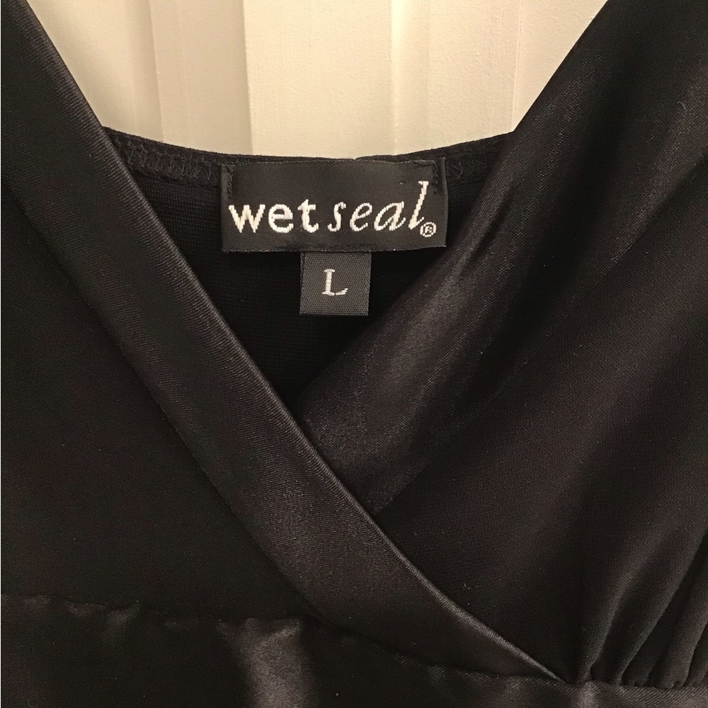 Wet Seal Black Asymetrical Hemline Dress Juniors Size L - Picture 3 of 4